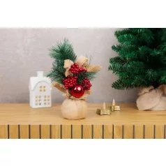   MagicHome karácsonyi dekoráció, Ágak jutában, gömbbel, 23 cm, 2db