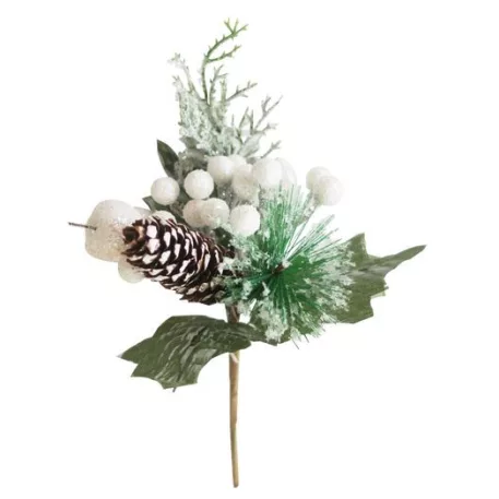 Ág Tobozal, Fehér, 21 cm, 6 db