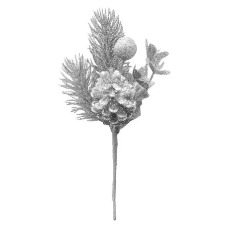 MagicHome Karácsonyi ág, ezüst , 21 cm