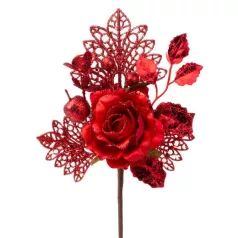 Ág Rózsával, Piros, 25,5 cm, 6 db