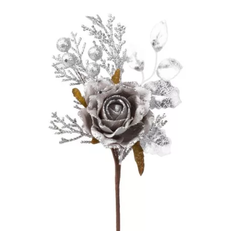 Ág Rózsával, Szürke, 26 cm, 6 db