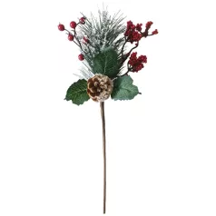 Ág Csipkebogyóval, Piros, 38 cm, 6 db