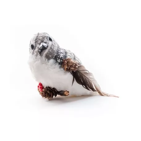 Madár Pehely Magichome, 15x10x12.5 cm, Fehér-Szürke