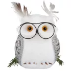 Bagoly Magichome, 13x16x15 cm, Fehér,Pehely