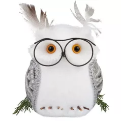 Bagoly Magichome, 13x16x15 cm, Fehér,Pehely