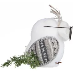 Bagoly Magichome, 13x16x15 cm, Fehér,Pehely