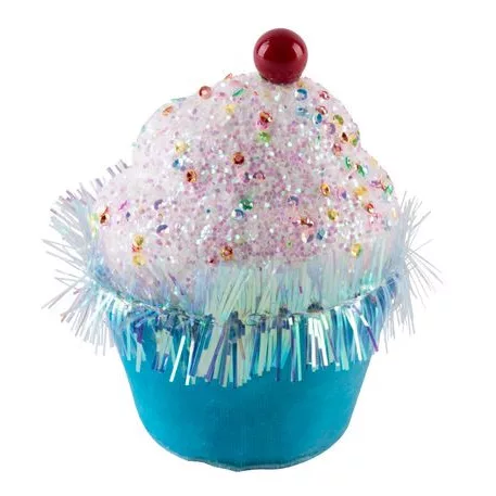 Dekoráció Magichome Candy Line, Muffin, Kék, 7x7x11 cm, Akaszthatós