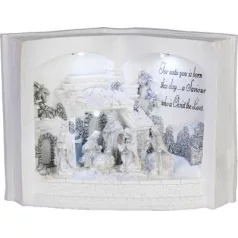   MagicHome karácsonyi dekoráció, Betlehem könyvben, angol szöveggel, 3 ​​LED, 3xAA, belső, 27,50x12x19 cm