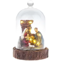 MagicHome Betlehem üvegkupolában, LED, 11,8 x 11,8 x 19 cm