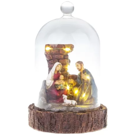 MagicHome Betlehem üvegkupolában, LED, 11,8 x 11,8 x 19 cm