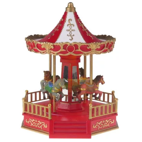 MagicHome karácsonyi dekoráció, Körhinta, színváltó LED, dallamokkal, 18,3 x 20 x 23,5 cm