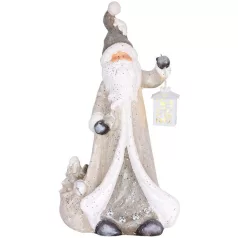   MagicHome karácsonyi dekoráció, Mikulás lámpással, LED, kerámia, 34 x 21 x 65 cm