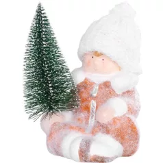 MagicHome karácsonyi szobor, terrakotta, 14,5 x 13 x 17 cm