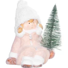 MagicHome karácsonyi szobor, terrakotta, 14,5 x 13 x 17 cm