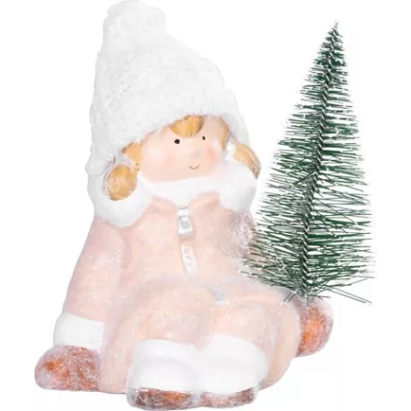 MagicHome karácsonyi szobor, terrakotta, 14,5 x 13 x 17 cm