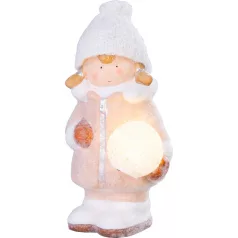   MagicHome karácsonyi szobor, 1 LED, terrakotta, 14 x 13 x 25 cm