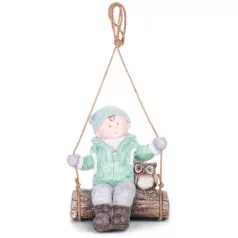   MagicHome karácsonyi szobor, függő, kerámia, 34,5 x 25,5 x 39,5 cm