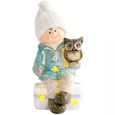   MagicHome karácsonyi szobor, LED, polygyanta, 10,5 x 10,5 x 19,5 cm