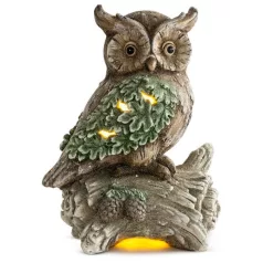   MagicHome karácsonyi dekoráció, Bagoly, LED, kerámia, 31 x 21 x 42 cm