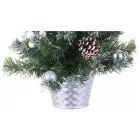 Karácsonyfa MagicHome , ezüst virággal, 20 cm