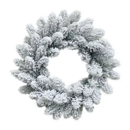 MagicHome karácsonyi koszorú, natúr, havas, 45 cm