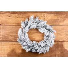 MagicHome karácsonyi koszorú, natúr, havas, 45 cm