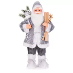   MagicHome karácsonyi dekoráció, Mikulás sítalppal, 60 cm