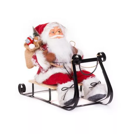 MagicHome karácsonyi dekoráció, Mikulás, piros 46 cm