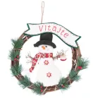 MagicHome karácsonyi Hóember koszorú, 37 cm