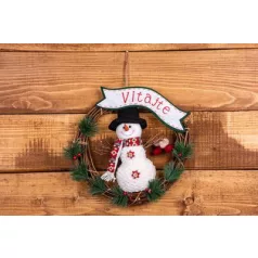 MagicHome karácsonyi Hóember koszorú, 37 cm