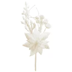 MagicHome karácsonyi ág mikulásvirággal, 19 cm