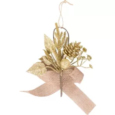 MagicHome karácsonyi ág, arany, 17 cm