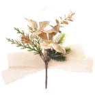 MagicHome karácsonyi díszfaág pillangókkal, arany színű, 19 cm