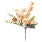 MagicHome karácsonyi díszfaág pillangókkal, arany színű, 19 cm