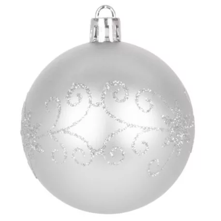 MagicHome karácsonyi gömbök, 20 db, 6 cm, ezüst