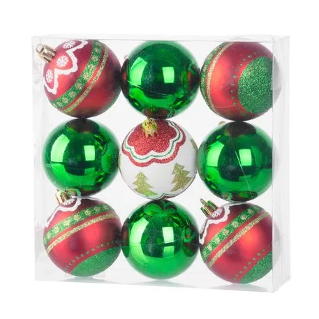 MagicHome karácsonyi gömbök, 9 db, 6 cm