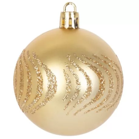 MagicHome karácsonyi gömbök+csúcs, 21 db, 6 cm