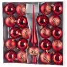 MagicHome karácsonyi gömbök+csúcs, 21 db, 6 cm