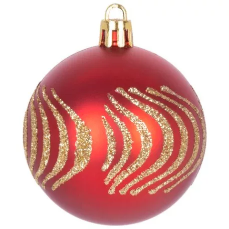 MagicHome karácsonyi gömbök+csúcs, 21 db, 6 cm