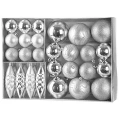 MagicHome karácsonyi dísz készlet, 31 db, ezüst