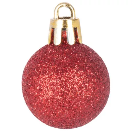 MagicHome karácsonyi gömbök, 12 db, 3 cm, piros