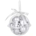 MagicHome karácsonyi gömbök, 12 db, 3 cm, ezüst