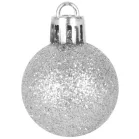 MagicHome karácsonyi gömbök, 12 db, 3 cm, ezüst