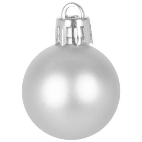 MagicHome karácsonyi gömbök, 12 db, 3 cm, ezüst