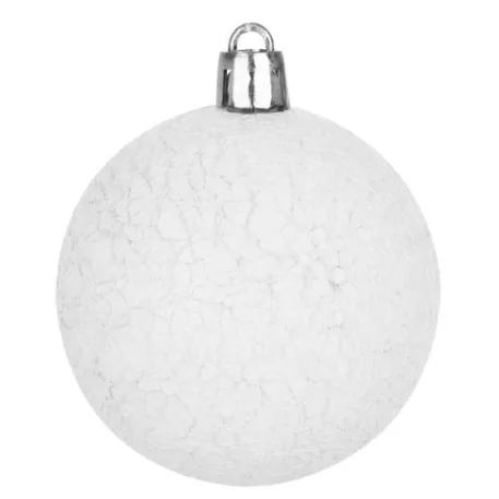 MagicHome karácsonyi gömbök, 10 db, fehér, 6 cm