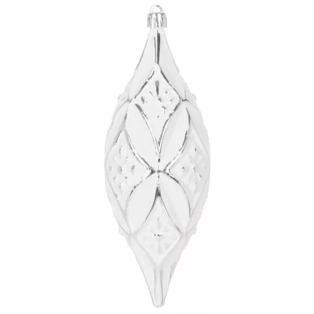 MagicHome karácsonyi dísz, ezüst, karácsonyfára, 2 db, 16 cm