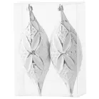 MagicHome karácsonyi dísz, ezüst, karácsonyfára, 2 db, 16 cm