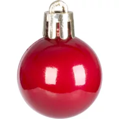   MagicHome karácsonyi gömbok, 24 db, készlet, piros, karácsonyfára, 3 cm