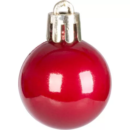 MagicHome karácsonyi gömbok, 24 db, készlet, piros, karácsonyfára, 3 cm
