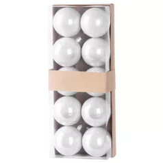 MagicHome karácsonyi gömbök, 10 db, fehér, 5 cm